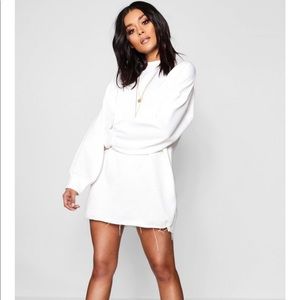 White Oversized Sweater Dress